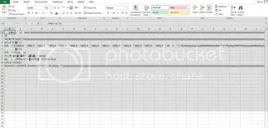 Screenshot of downloaded excel file