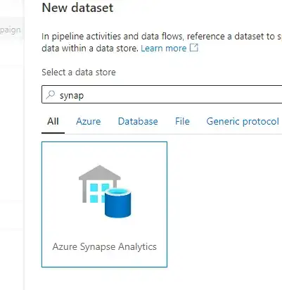 Screenshot that shows the Azure Synapse Analytics
connector.