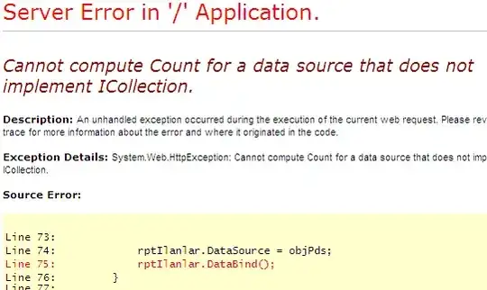 Cannot compute Count for a data source that does not implement ICollection.