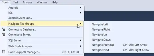 image showing all six commands from the tools menu