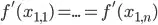 f'(x11)=...=f'(x1n)