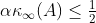 \alpha \kappa_\infty(A) \le \tfrac12