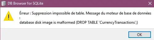 drop table fail
