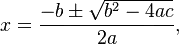 Quadratic formula