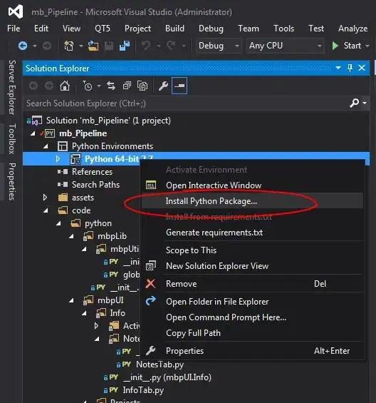 screenshot of running program