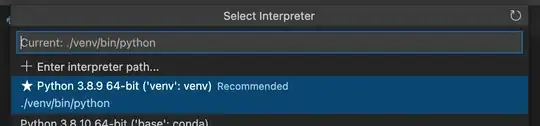 Select Interpreter already selects ./venv/bin/python by default
