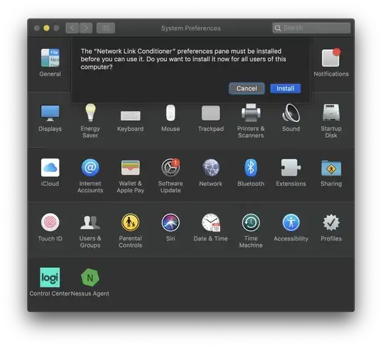 system preferences showing installation prompt