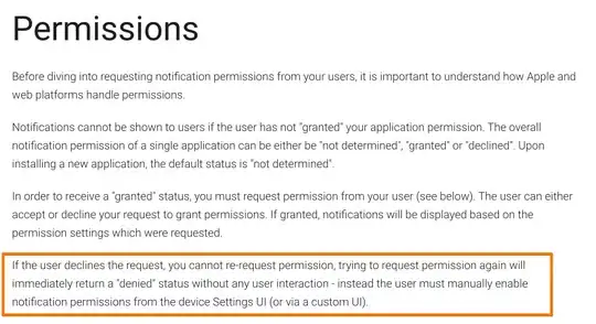 Requesting permission after it was denied