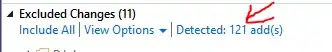 The Excluded Changes Tab in TeamExplorer\Pending Changes