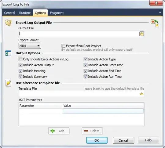 Export log to file action