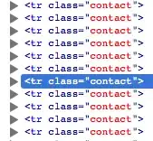 All my rows in a table have a class "contact".