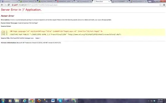 Code with the error