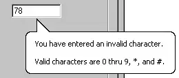 An example of a balloon-style tooltip, displaying an error message.