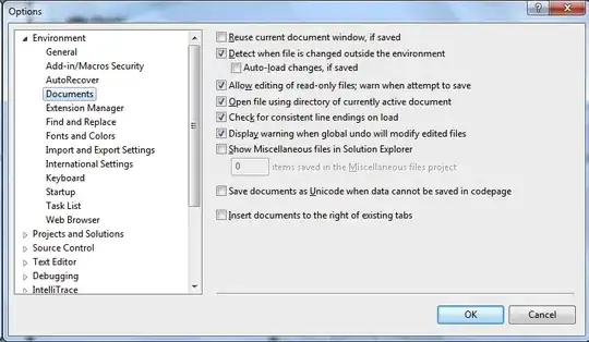 VS option screenshot
