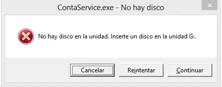 There is no disk in drive G