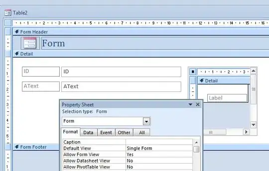 split form design view