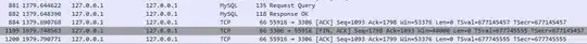 pcap opened in wireshark