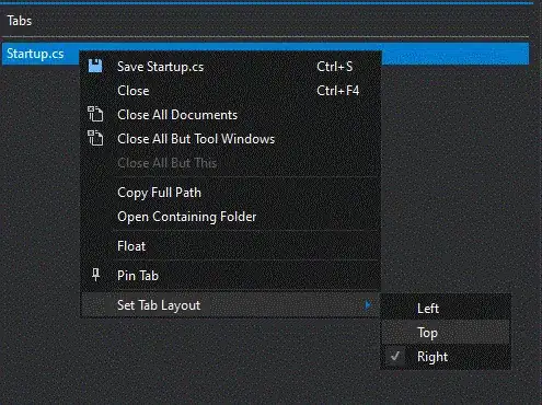 when hovering the function name