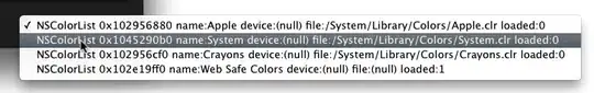 screenshot of the path to the configuration