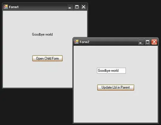 Screenshot of current output