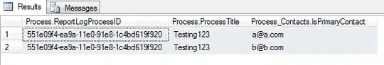 screenshot of script running