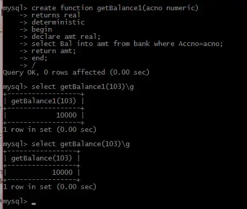 getBalance(acno numeric)