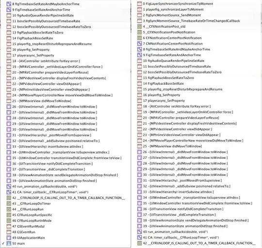 Screenshot of errors