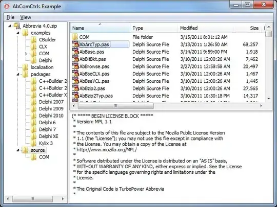 Sample application showing TAbTreeView and TAbListView