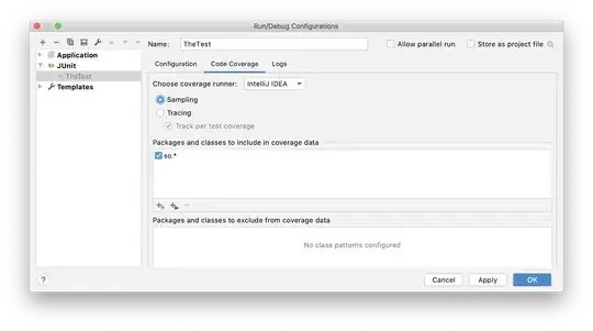 IntelliJ Test Coverage Samling setting