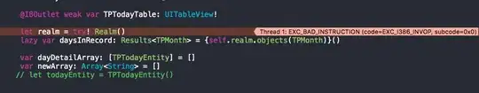 Screenshot of error