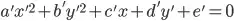a'x'^2+b'y'^2+c'x+d'y'+e=0