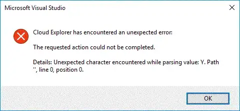Cloud Explorer exception