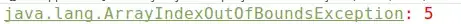 Array index out of bounds exception