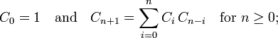recurrence relation for C_n