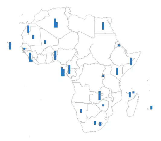 Map using stacked boxes
