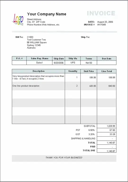 Example invoice
