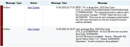 0xC0202009 and 0X80004005 error in SSIS Report