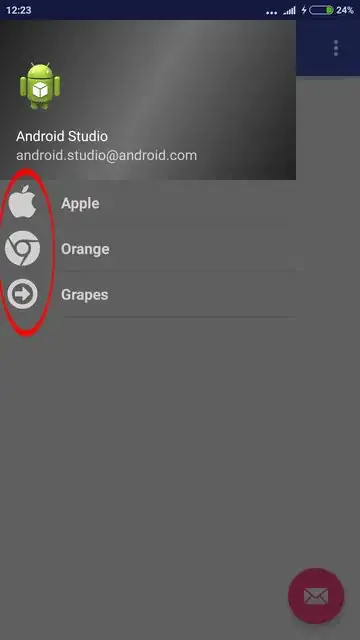 When i tried with navigation drawer