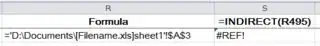 Attempting to use =INDIRECT()