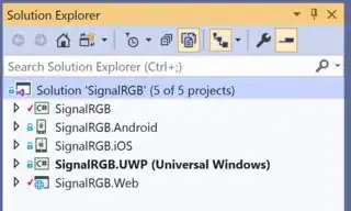 Solution Explored Visual Studio 2019