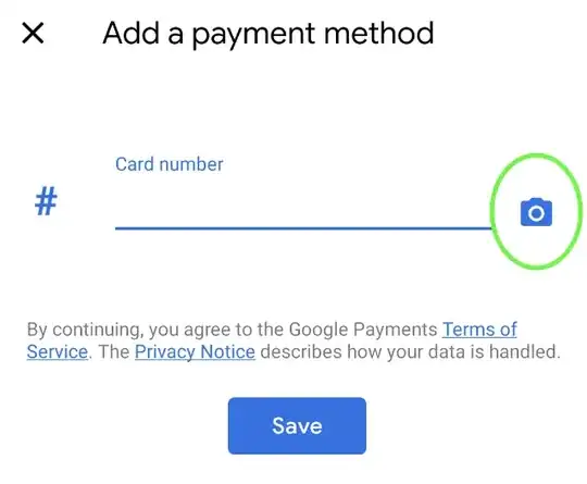 Google Autofill's Add Payment method