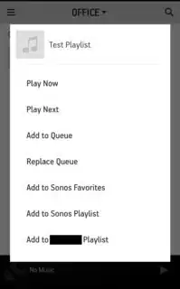 Long press on the playlists container