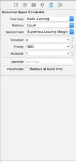 Screenshot of constraint's properties