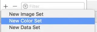 New Color Set menu