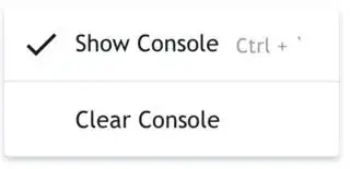 Console right-click menu