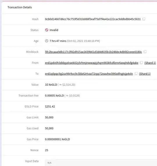 Transaction Details - Status: Invalid