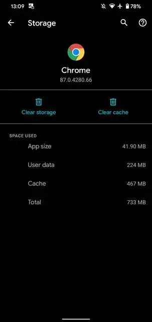 clear cache