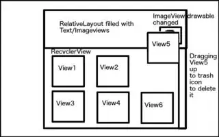 dragging View5 to trash icon