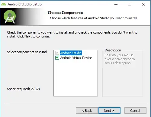 installation screen