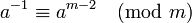$a^{-1} = a^{p-2}$
